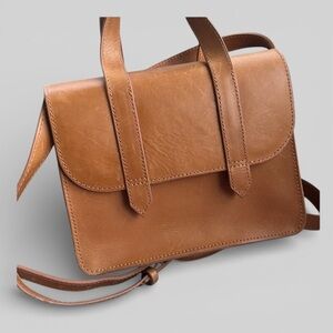 Able tan camel flap crossbody bag versatile neutral capsule western boho leather
